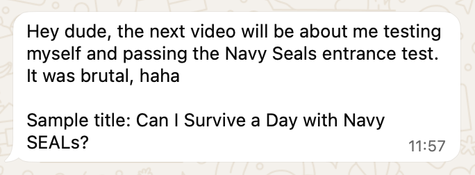 Chat conversation example