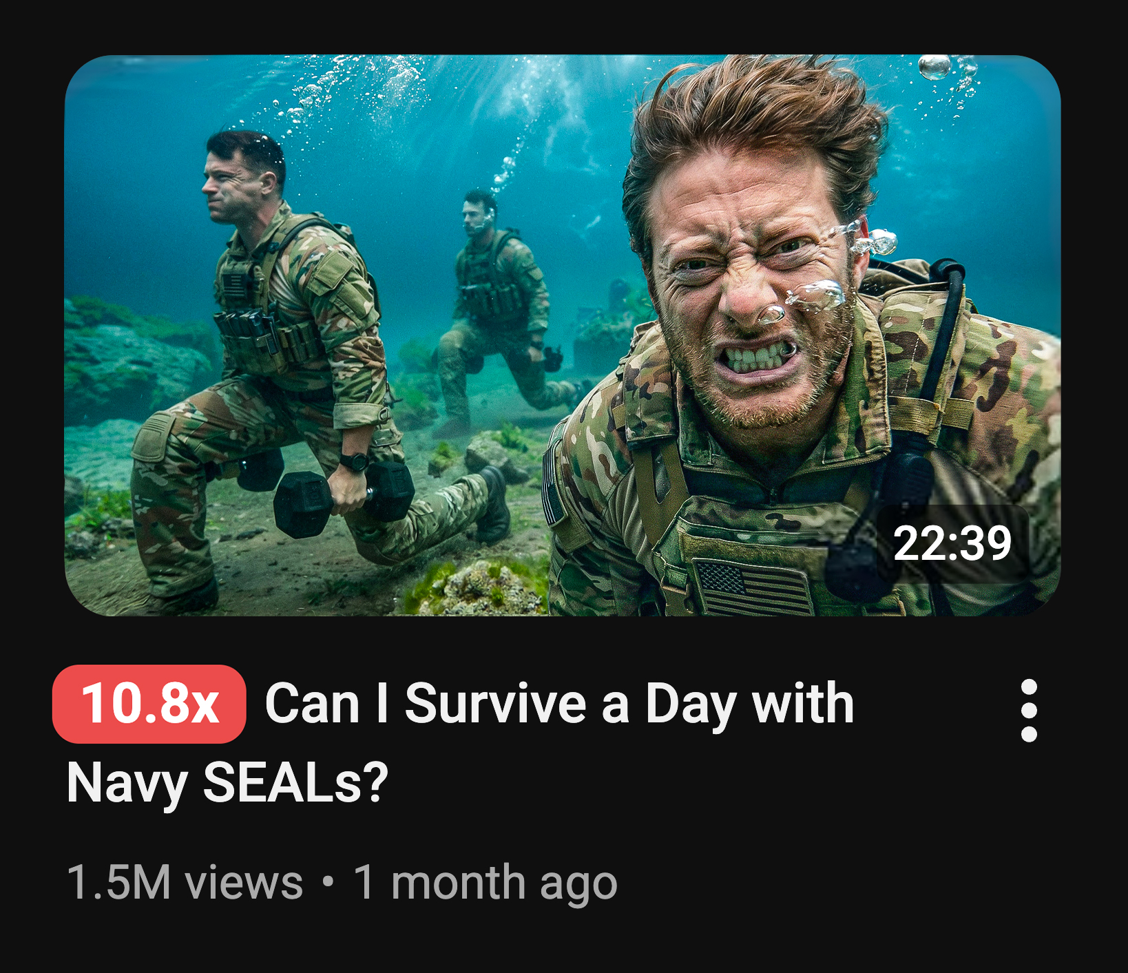 Result — 1.5M views, 10.8x above average